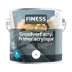 Finess Muurverf<Grondverf acryl wit 2.5L