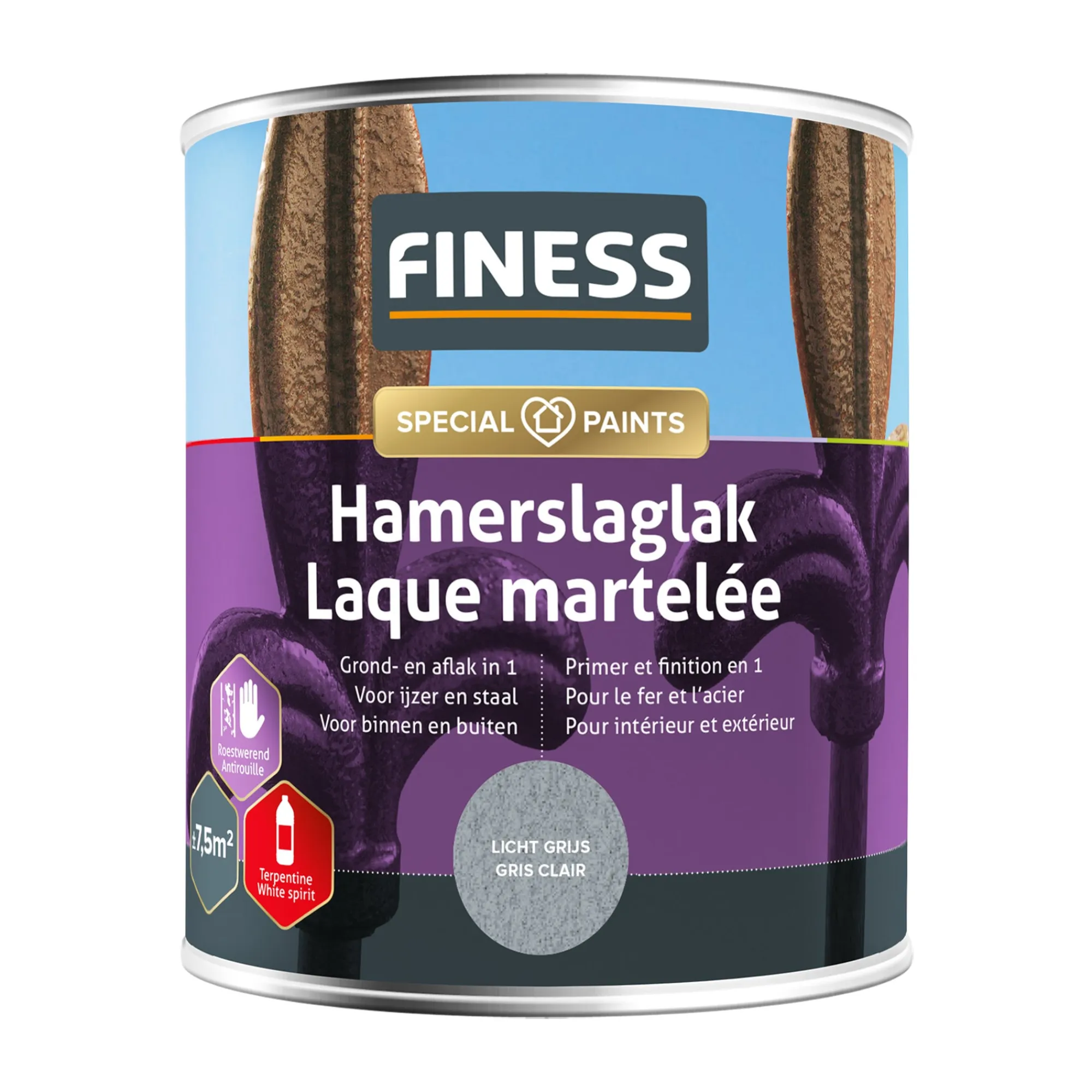 Finess Lakken<Hamerslag l.grijs 1486 750ml