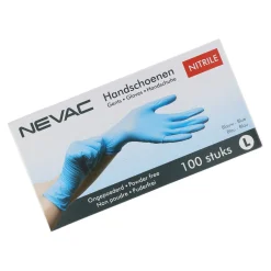 Nevac Schoonmaken<Handschoen wegwerp Nitril 100st 9/L