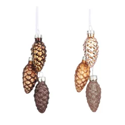 Mica Decorations Kerstdecoratie|Kerstballen<Hanger dennenappels bruin koper