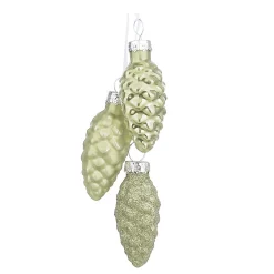 Mica Decorations Kerstballen|Kerstdecoratie<Hanger dennenappels groen 3cm