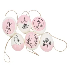 Natural Collections Pasen<Hanger ei naturel roze 6st