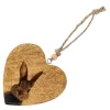 O'malley Pasen<Hanger hout hart konijn 10cm