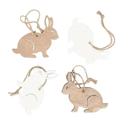 Natural Collections Pasen<Hanger hout pasen 7cm 4st