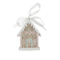 Kerstdecoratie|Kerstballen<Hanger huis gingerbread 9 cm
