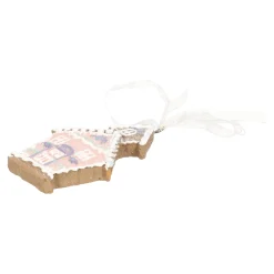 Kerstdecoratie|Kerstballen<Hanger huis gingerbread roze 10 cm