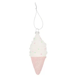 Kerstdecoratie|Kerstballen<Hanger ijsje roze 6 x 13 cm