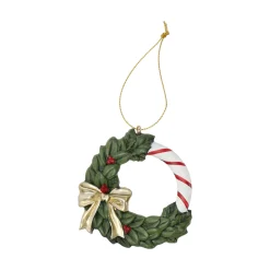 Kerstdecoratie|Kerstballen<Hanger krans groen 8 cm