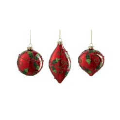 Mica Decorations Kerstdecoratie|Kerstballen<Hanger ornament rood 8 cm