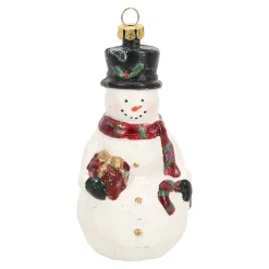 Kerstdecoratie|Kerstballen<Hanger sneeuwman cadeau 6 x 11 cm