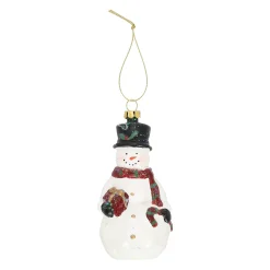 Kerstdecoratie|Kerstballen<Hanger sneeuwman cadeau 6 x 11 cm