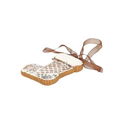 Kerstdecoratie|Kerstballen<Hanger sok gingerbread wit 8 cm