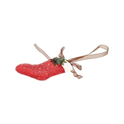 Kerstdecoratie|Kerstballen<Hanger sok rood 9 cm