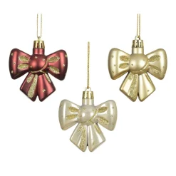 Kerstdecoratie|Kerstballen<Hanger strik 6 cm rood goud