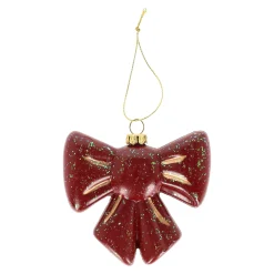 Kerstdecoratie|Kerstballen<Hanger strik rood 9 x 8 cm