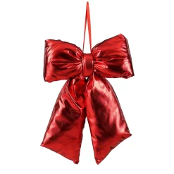 Mica Decorations Kerstdecoratie|Kerstballen<Hanger strik rood 19x16x3cm
