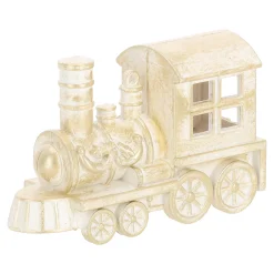 Kerstdecoratie|Kerstballen<Hanger trein champagne 12 x 8 cm