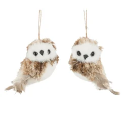 Mica Decorations Kerstballen|Kerstdecoratie<Hanger uil bruin 10 cm