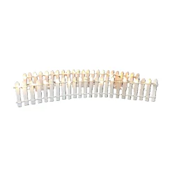 Kerstdorp<Hekwerk wit 30cm met LED