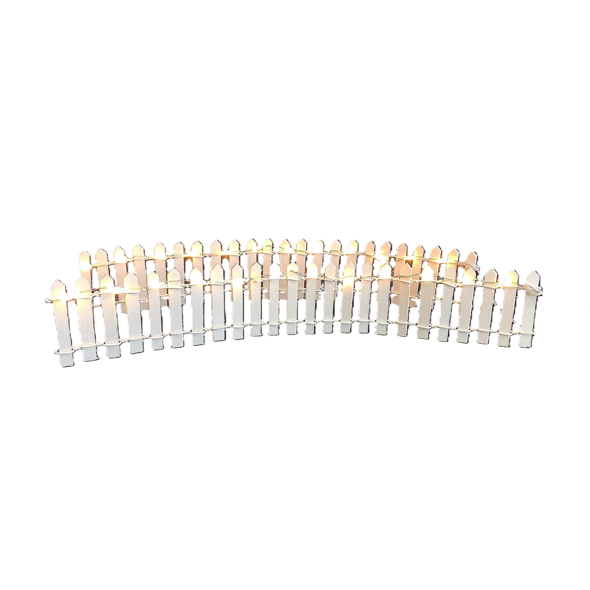 Kerstdorp<Hekwerk wit 30cm met LED
