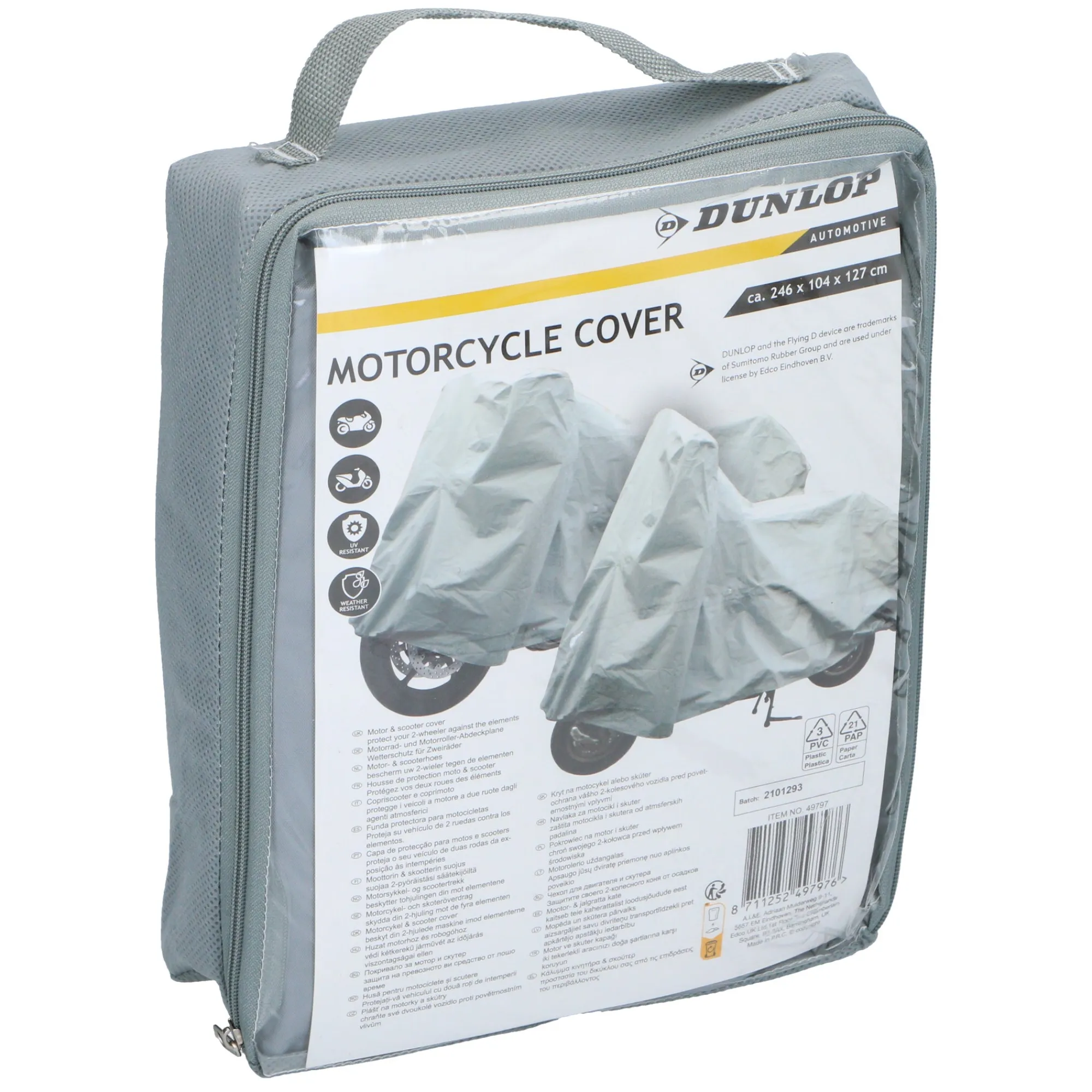Dunlop Fietsspullen<Hoes motor/scooter 246x104x127cm