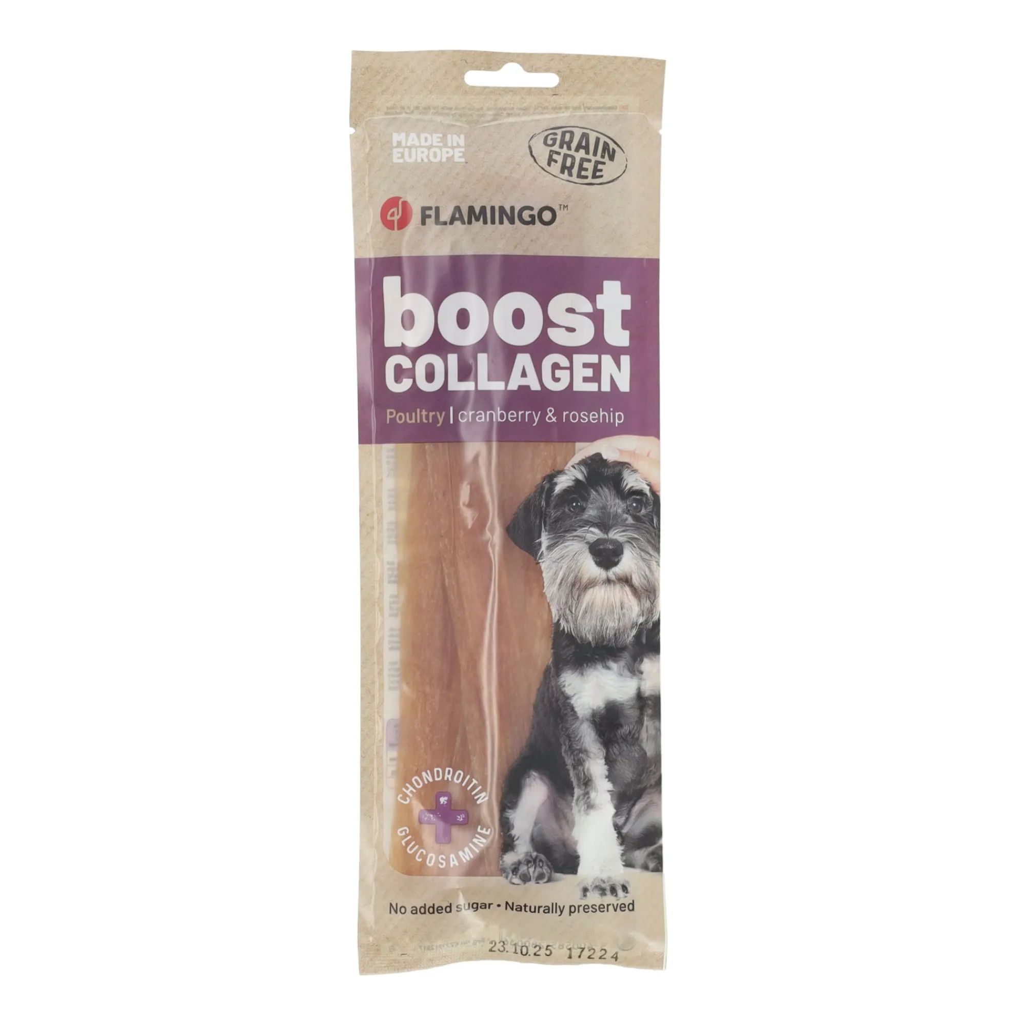 Flamingo Hondensnacks<Hondensnack boost strips kip met collageen 60 g