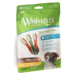 Whimzees Hondensnacks<Hondensnack dental tandenborstel M 12st