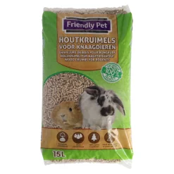 Friendly Pet Bodembedekking Kooi<Houtkorrel kleindier 15L FP