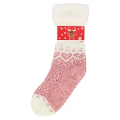 Kerstkleding<Huissok hartjes roze 35-38
