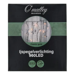 O'malley Kerstverlichting<Ijspegelverlichting 960 LED classic gold