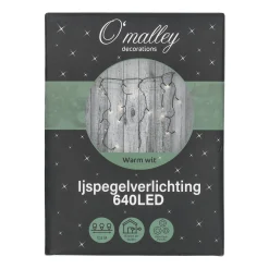 O'malley Kerstverlichting<Ijspegel verlichting slow flash 640 LED warm wit