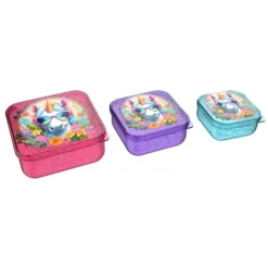 Lunch Buddies Opbergen<3-in-1 doosje unicorn glitter