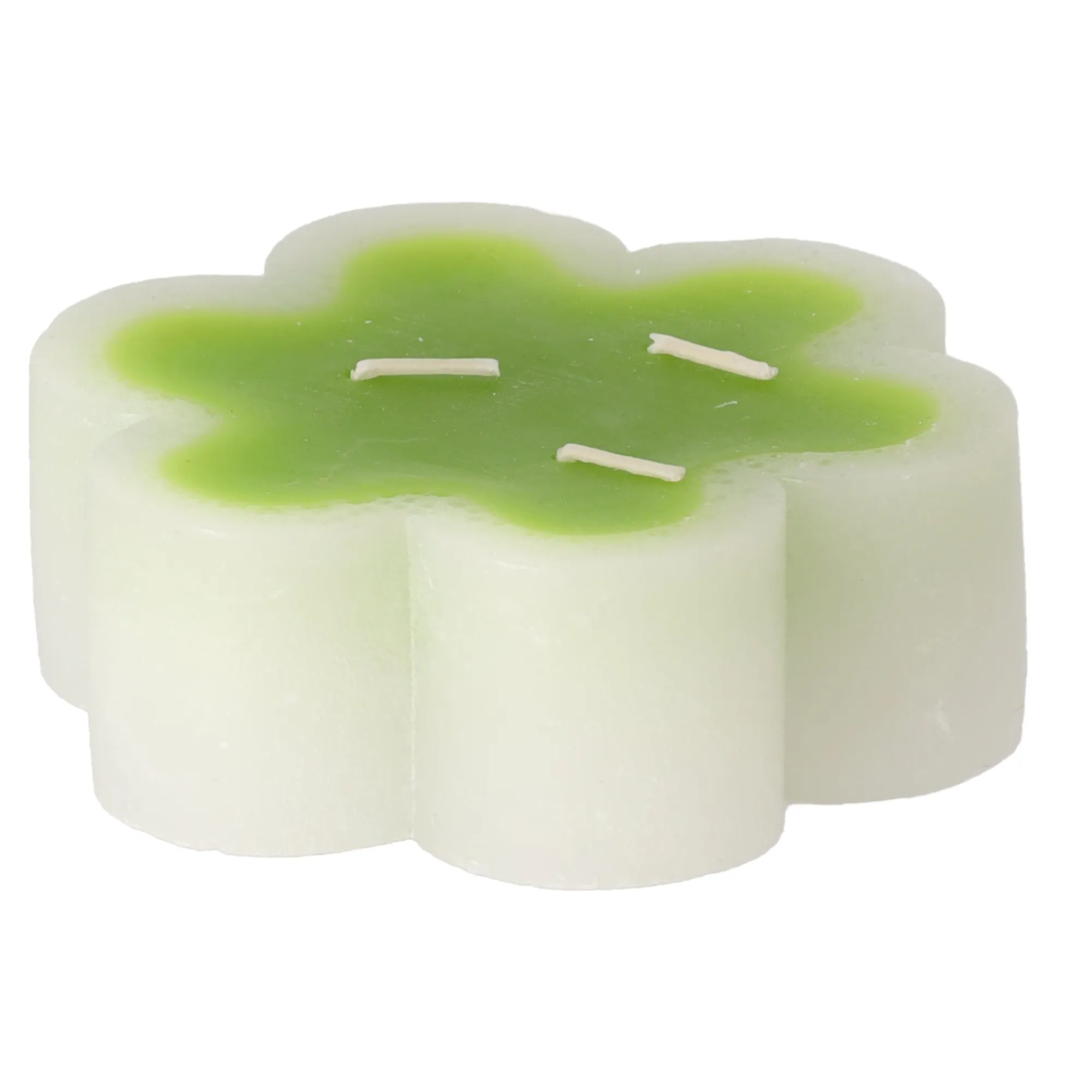 Decoris Kaarsen<Kaars bloem groen 12 x 4 cm