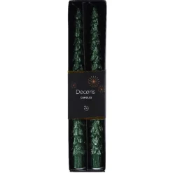 Decoris Kerstdecoratie<Kaars diner boom 25 cm groen 2st.