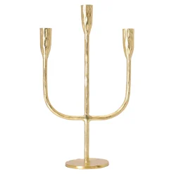 O'malley Kaarsen<Kaarshouder diner 3arm goud 39 cm