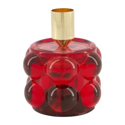 Natural Collections Woondecoratie<Kaarshouder glas rood 8 x 10 cm