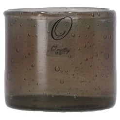 O'malley Kaarsen<Kaarshouder glas Rusa zwart 7 x 7 cm
