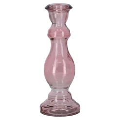 Natural Collections Kaarsen<Kaarshouder van glas 7 x 20 cm roze, 2 assorti