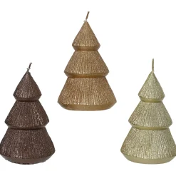 Kaemingk Kerstdecoratie<Kaars kerstboom glitter goud 12 cm