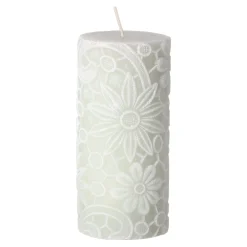 O'malley Kaarsen<Kaars lace 7 x 10 cm groen wit