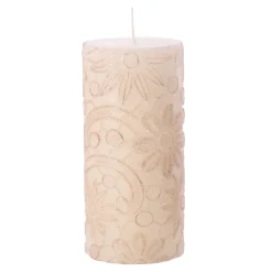 O'malley Kaarsen<Kaars lace 7 x 10 cm wit goud