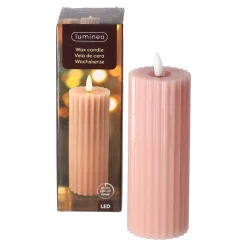 Lumineo Kaarsen<Kaars LED 17 cm donker roze
