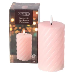 Lumineo Kaarsen<Kaars LED 15 cm licht roze