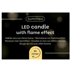 Lumineo Kaarsen|Kerstdecoratie<Kaars led glitter goud 15 cm