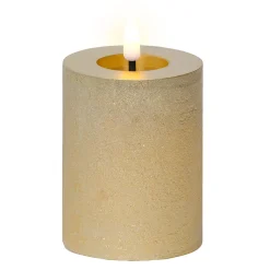 Lumineo Kerstdecoratie|Kaarsen<Kaars led glitter goud 11 cm