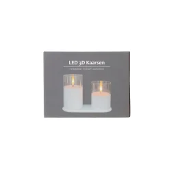 Kaarsen<Kaars LED set 2 wit oplaadbaar