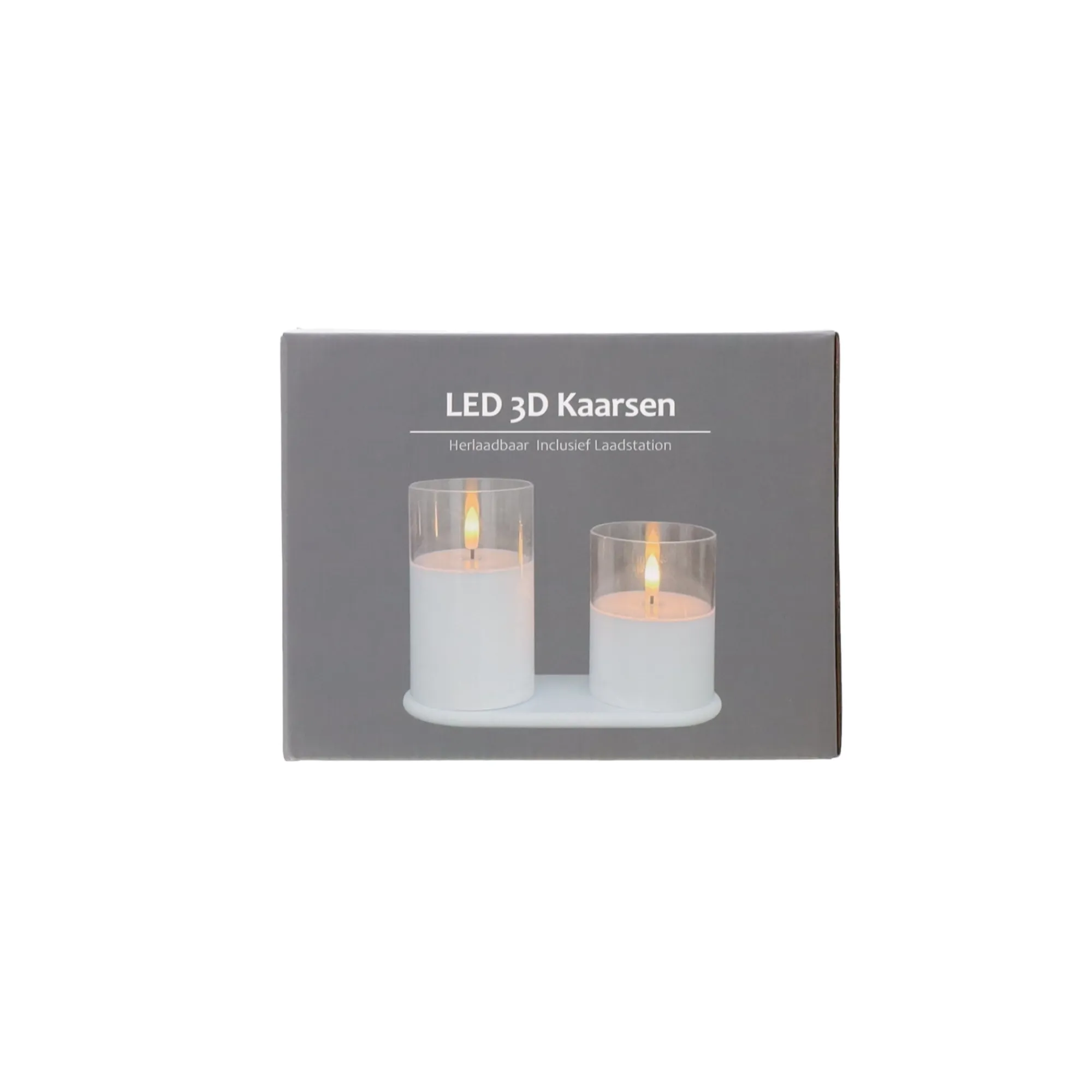 Kaarsen<Kaars LED set 2 wit oplaadbaar