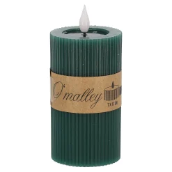 O'malley Kaarsen<Kaars rib melt LED 7 x 12 cm d.groen
