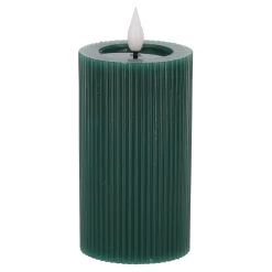 O'malley Kaarsen<Kaars rib melt LED 7 x 12 cm d.groen