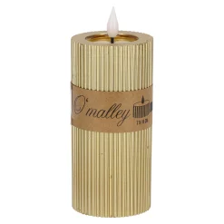 O'malley Kaarsen<Kaars rib melt LED 7 x 15 cm goud